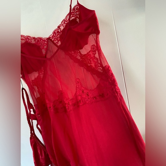 NWT Vintage Y2K Silk Victoria’s Secret Babydoll Pink Tag Sexy Sheer Set Thong - Picture 13 of 16